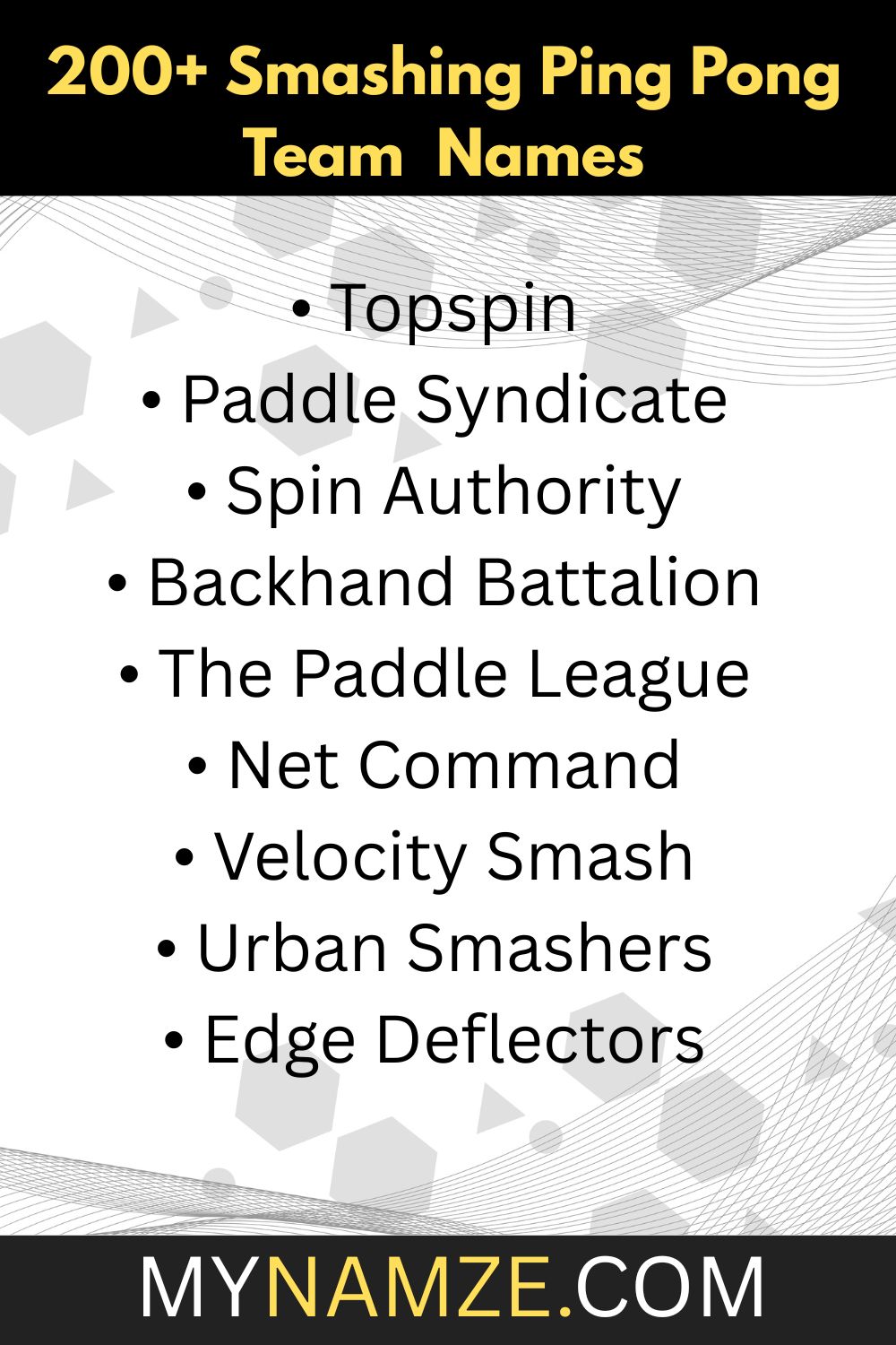 200+ Smashing Ping Pong Team