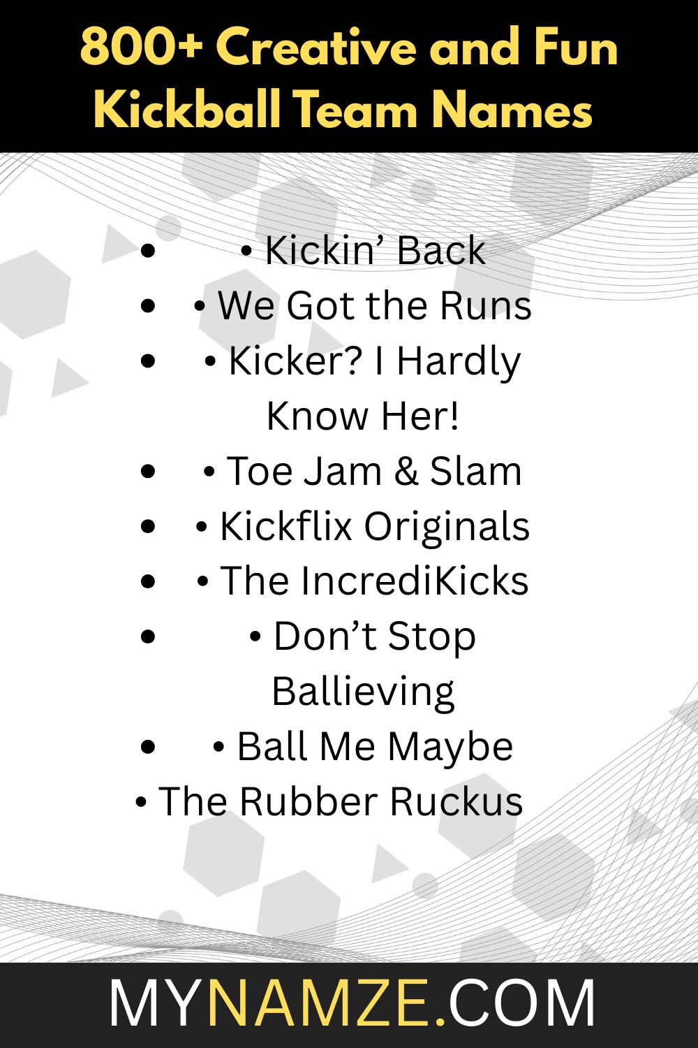 Kickball Team Names