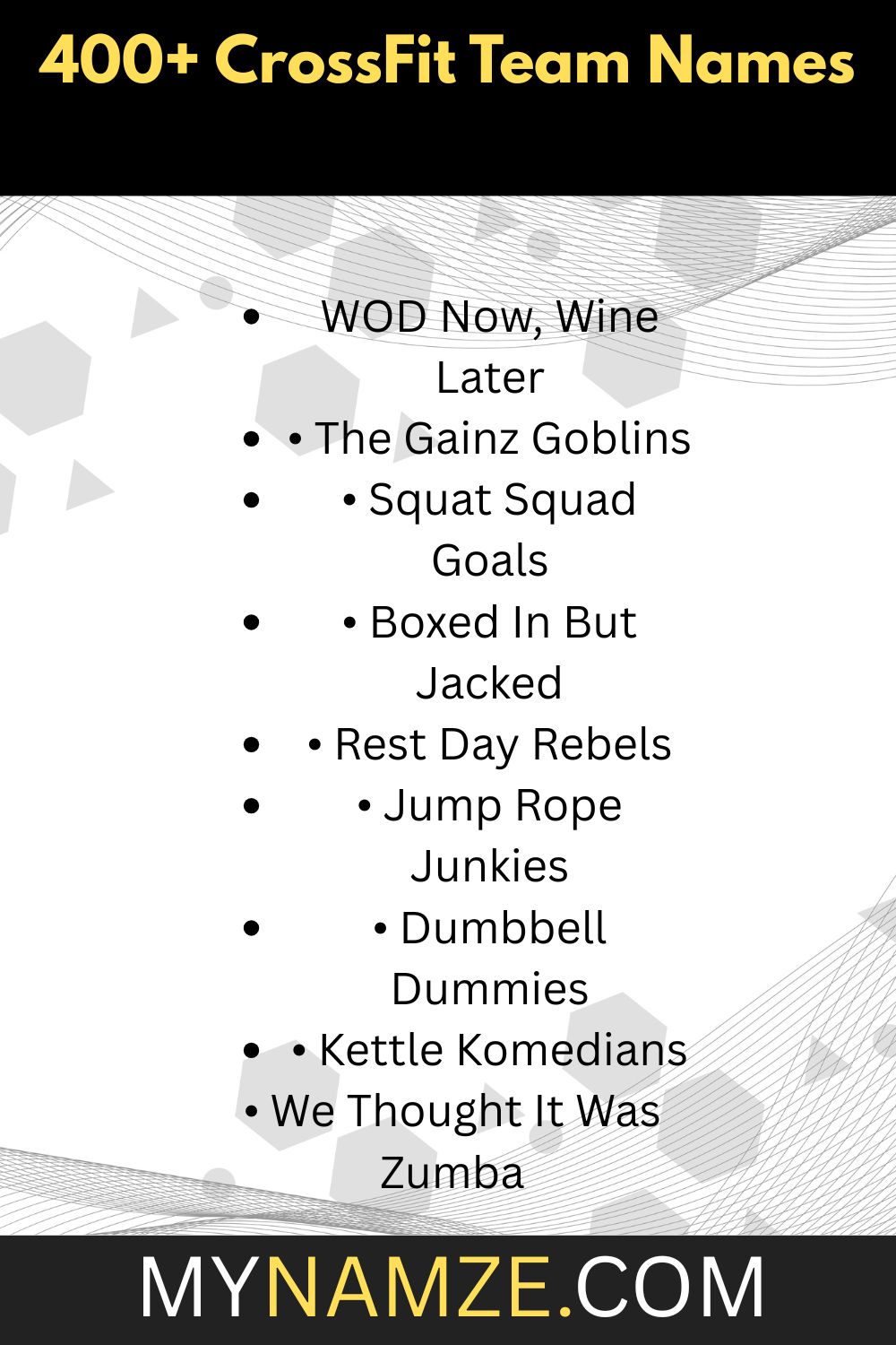 400+ CrossFit Team Names
