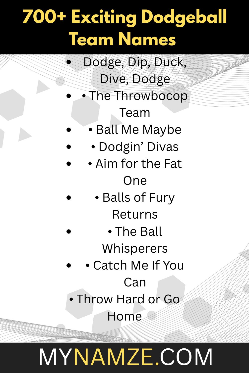 Dodgeball Team Names