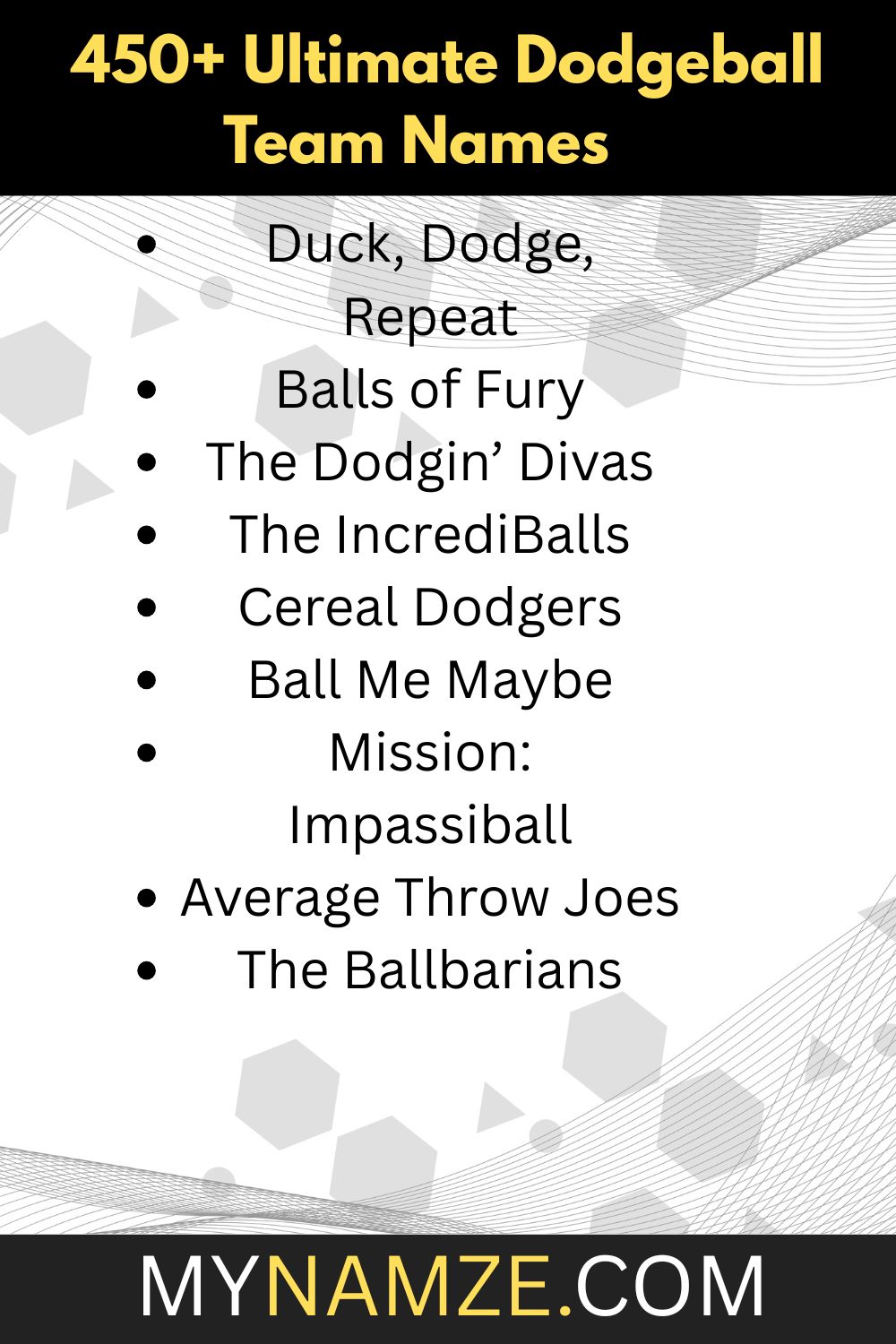🟢 Dodgeball Team Names