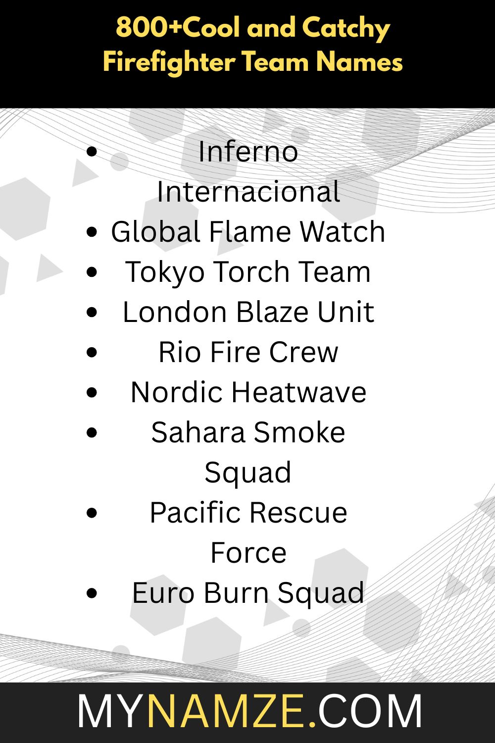 firefighter team names