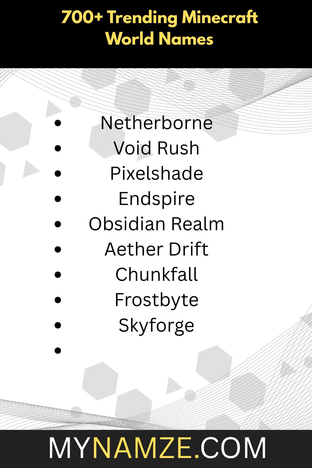 Minecraft World Names