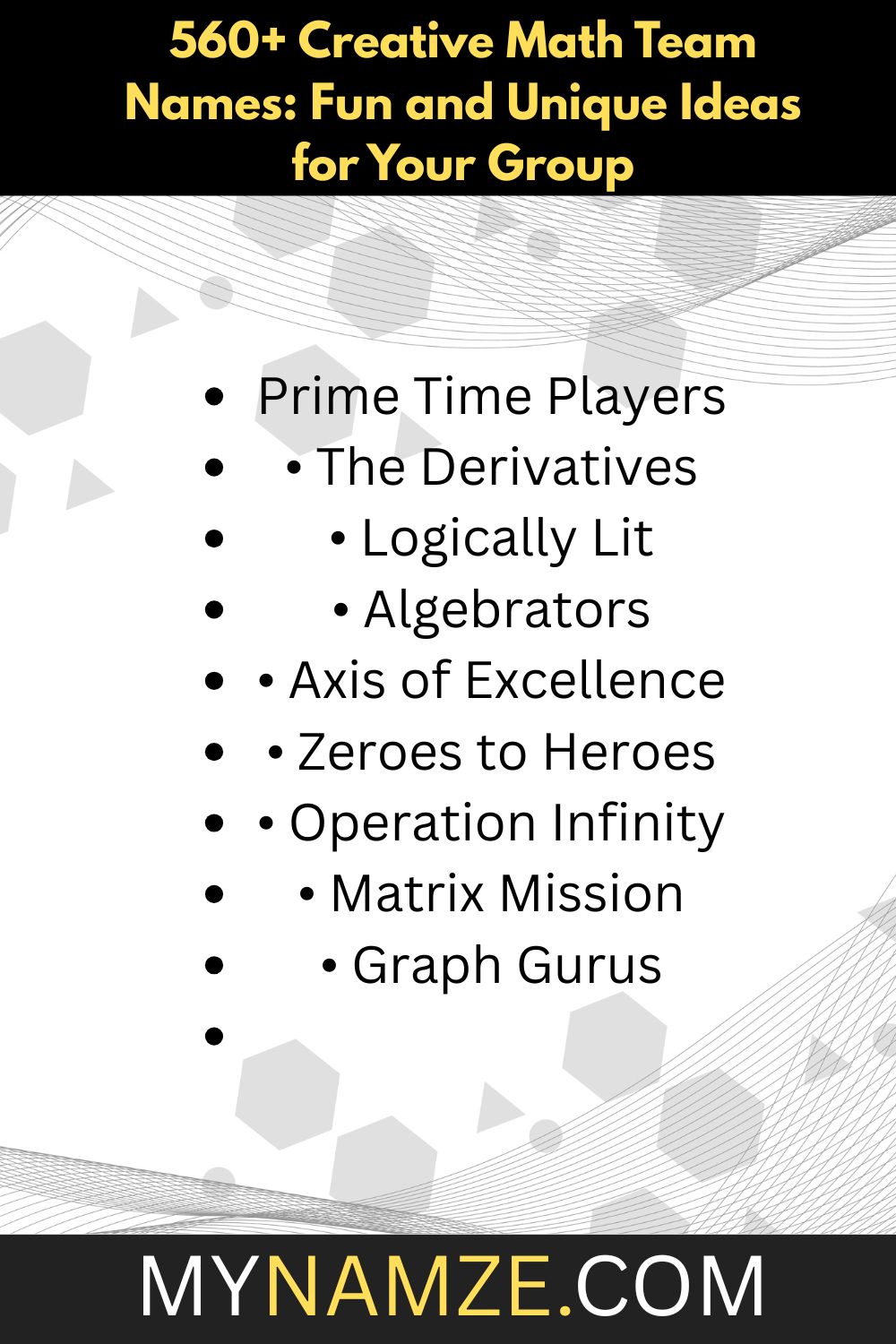 Math Team Names
