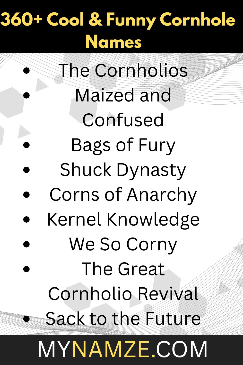 360+ Cool & Funny Cornhole Names to Dominate