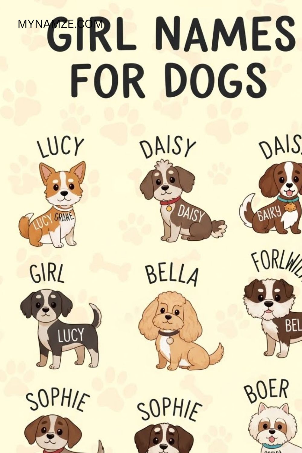 Girl Names for Dogs (1) Girl Names for Dogs